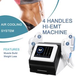 Hot Sale Portable HI-EMT Body Sculpting Machine EMS Muscle Stimulation Fat Dissolving Slimming Abdomen Firming Figure Training 4 Handles Instrument