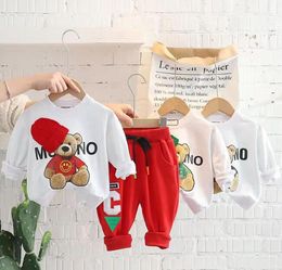 2024Baby Girls Boys Clothing Sets Children Casual Clothes Spring Kids Vacation Outfits Fall Cartoon Long Sleeve T Shirt Pants