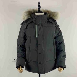 Jacket Men's Down Parkas Big Parka with Real Wolf Fur Canda Zipper Windproof and Waterproof Warm Geese Z6i3