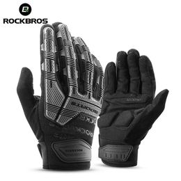 Cycling Gloves ROCKBROS Tactical Gloves Touch Screen Riding Cycling Gloves Gloves Thermal Warm Motorcycle Winter Autumn Bike Gloves 231204