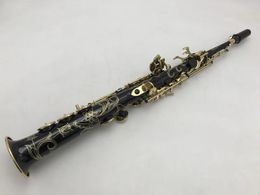 Soprano Saxophone S-901Black paint High Quality Straight B flat Sax Musical Free Shipping with Hard boxs