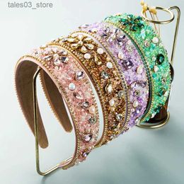 Headwear Hair Accessories Baroque Vintage Rhinestone Pearl Headband Fashion Catwalk Haiands Temperament Ball Wild Personality Band Q231204