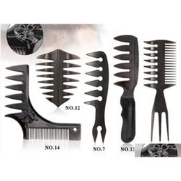 Hair Brushes Hair Brushes Beard Comb Men Retro Slicked Back Style Tool Right Angel Texture Double Side Pomade Modelling E150726 Drop De Dhvpz
