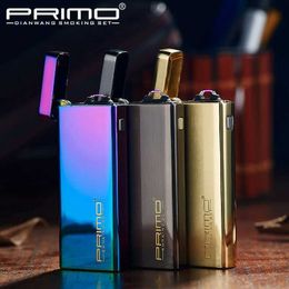 PRIMO Electric Arc USB Lighter Outdoor Windproof Pulse Plasma Flameless Digital Power Display Men's Gift