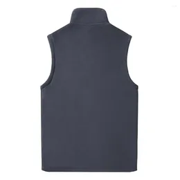 Men's Vests Warm Comfortable Men Waistcoat Winter Sleeveless Jacket With Fleece Lining Stand Collar Zipper Placket Stylish