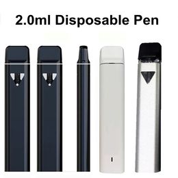 2ml Black Vape Pen USA STOCK Disposable E-cigarettes Pod with View Window Carts Custom Colour Packaging Boxes Thick Oil Empty Pens Rechargeable 350mah Battery H02