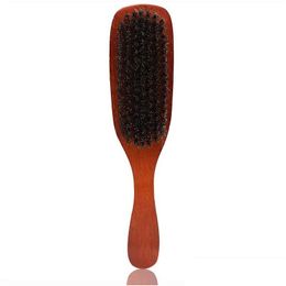 Hair Brushes Pure Boar Bristle Wood Beard Brush With Handle Mens Shaving Moustache Comb Hairdressing Brushes Drop Delivery Hair Product Dhtho