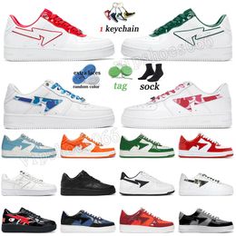 Original Bapestar Designer Casual Shoes Platform Trainers Luxury Mens Womens Patent Leather White Red Green ABC Camo Blue Star Shoe Luxury OG A Bathing Ape Sneakers