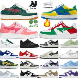 Designer shoes Sk8 casual Shoe Sta Shoes Men Women Trainer Camo Black White Pink Green Abc Orange M2 Camouflage Sports Platform Sneakers Size Bapedstaes Size Eur US 11