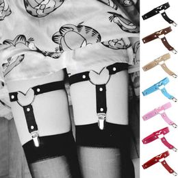 Women Sexy Punk Leather Garter anklet Belt Elastic Leg Garter girl Thigh Harness goth Rock Accessories black gothic Jewelry210v