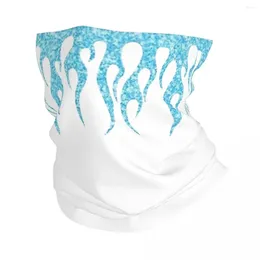 Scarves Blue Fire Goth 1980s Y2K Bandana Neck Gaiter Printed Flames Wrap Scarf Multifunctional Cycling For Men Women Adult Washable