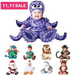 Rompers Purim Dress Christmas Cartoon Baby Boys Girls Halloween Dinosaur Costume Romper Kids Clothing Set Toddler Co splay Triceratops 231204