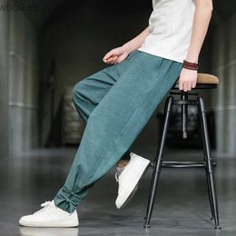 Men's Pants New Baggy Cotton Mens Harem Pants Harajuku Solid Colour Trousers Men Chinese Style Vintage Jogging Pants New Streetwear 5XL YQ231204