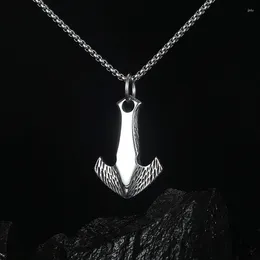 Pendant Necklaces Men's Retro Viking Anchor Necklace Stainless Steel Punk Neck Chain Vintage Collar Trendy Fashion Jewellery Accessories