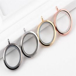 10PCS lot 30MM Plain Round Magnetic Glass Living Floating Locket Pendant Fit For Chain Necklace 4Colors Whole328K