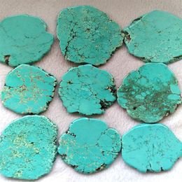 5pcs Turquoise Slab turquoise stone cabochon card slab form Veins flat nuggets bead finding 30-100mm4 high quality279p