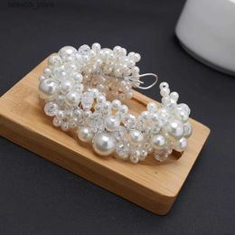 Headwear Hair Accessories Bride Hair Accessoires Pearl Wedding Headbands Hair Styling Tool Wedding Women Headdress Jewellery Fashion Hair Hoop Q231204