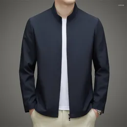 Men's Jackets Spring And Autumn Thin Stand Collar Smart Casual 2023 Arrival Men Fashion Short Outerwear & Coats Khaki