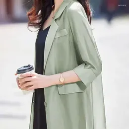 Women's Suits Fashion Solid Color Button Spliced Loose Korean Blazers Women Clothing Summer Casual Tops All-match Office Lady Blazer N183