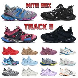 Designer Dress Shoes Mens Womens Luxury Track 3 3.0 All Black White Blue Pink Grey Brown Track Runners Flat Heel Woman Sneakers Trainers ebi