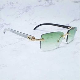 Brand OFF Sunglasses Luxury Square Mottled Genuine Buffalo Horn Mens Brand Designer Sunglass Vintage Festival Carter Buffs Glasses