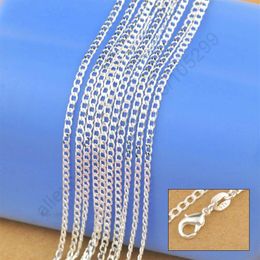 women necklace 925 Sterling Silver Necklace Genuine Chain Solid Jewellery 16-30 inches Fashion Curbwith Lobster Clasps 2916