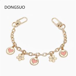 Designer chain strap flower charms gold silver metal chain ornament handbag bag purse replacement Accessories high quality 220423227r