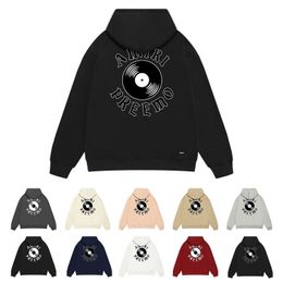 Autunm fleece warm hooded sweatshirts white letter printing women hoody clothes man designer black hoodie amiryes usa size