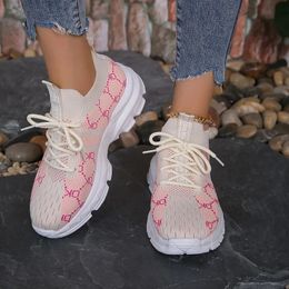Height Increasing Shoes Plus Size Women Knit Spring Autumn Sneakers Breathable Causal Mix Color Designer Ladies Tennis Sport Shoes Plus Size 231204