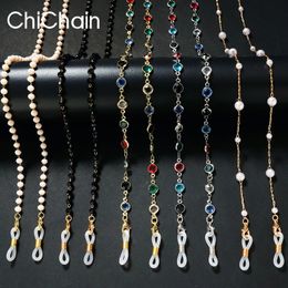 Eyeglasses chains Eyeglasses Chains Women Sunglasses Holder Necklace Eyewear Retainer Accessories Pearls Sunglasses Chains Gold 231204