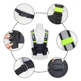 Backpack Reflective Men Women Fashion Nylon Chest Rig Bag Black Vest Hip Hop Streetwear Waist Pack Functional Tactical Vests 4 Col3036