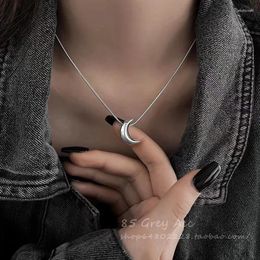 Pendant Necklaces Cute Simple Moon For Women Bohemia Silver Color Chain Choker Necklace Jewelry Bijoux Collares Wholesale