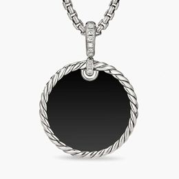 Necklace Dy Luxury Designer TwistedDY's new fashionable mm black and white agate inlaid Mosang for direct sale