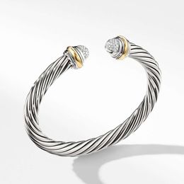 Bangle DY bracelet designer cable bracelets fashion jewelryDY series double headed snake design with edge Mosang diamond pure silver ring body bracelet designer