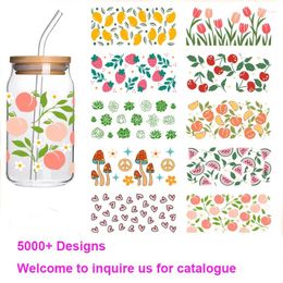 Gift Wrap 15PCS Cold Cup Transfer Label Ready To Peel Stickers Uv Dtf Wraps Transfers Sticker For 16oz Libbey Glass Tumbler