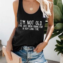 Women's Tanks Seeyoushy Harajuku Women Tank Tops I'm Not Old I've Just Been Young For A Very Long Time Print Sleeveless Sports Hurdle Vest