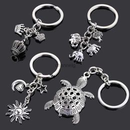 Key Rings Keychain For Man Women Original Gift Friend Dragon Dog Cat Jewelry Heart Car Key Chain Gun Evil Eye Bag Pendant Wholesale YQ231204