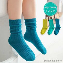 Kids Socks 3 Pairs/Lot 1-12 Years Children's Cotton Socks Spring Autumn Candy Colours Solid Baby Boys Girls Calf Socks Kids Tube Socks