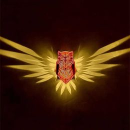 Night Lights 3D Wall Light Owl Eagle Lion Statue Night Lights Animal Sconces Wall Lamp Modern Decorations for Home Bedroom Christmas Gifts YQ231204