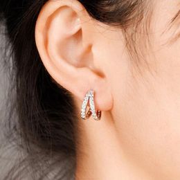 Hoop Earrings Huitan Classic Design Little Circle For Women Shiny Cubic Zirconia Simple Versatile Female Everyday Ear Jewellery