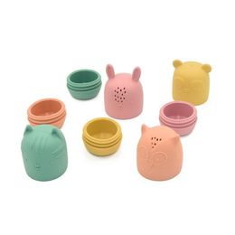Bath Toys Mod Sile Animal Baby Spray Water Toy Owl Bear Bunny Shape For Toddler Kids Shower Set Of 4 Drop Delivery Maternity Dhjmk