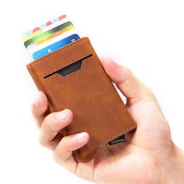 Men Business Badge Holder Small RFID Metal Cardholder fit Cards Wallets248H