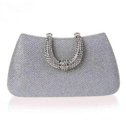 NXY Evening Bags Luxy Moon women crystal U Diamond clasp clutch bags glitter silver evening gold party purse woman handbag 220210236d