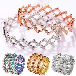 2 In 1 Magic Retractable Ring Bracelet Creative Stretchable Twist Folding Ring Crystal Rhinestone Bracelets Women Jewelry Gift