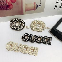 2022 New Fashion Crystal Letters designer Hair Clips & Barrettes classic Girls Hair Jewelry Accessories265u