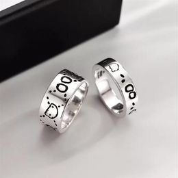 skull Street titanium steel Band ring fashion couple party wedding men and women Jewellery punk rings gift with box190u