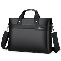 Jun Briefcase Shoulder Bag Handbag Laptop Men's Leather Folder For a4 Documents Designer Tote Chain Business Travel Messenger306Y
