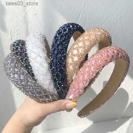 Headwear Hair Accessories Hair Hoop women Sweet Headbands for Women Rhinestone Crystal Headbands for Women Braided Handmade Diamond Headband Q231204