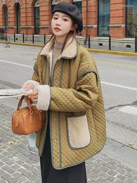 Women's Trench Coats LANMREM Korean Style Winter Women Cotton Coat Lapel Pockets Contrast Color Single Breasted Jackets 2023 Clothing