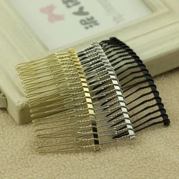 Headwear Hair Accessories 100 Pieces 20 Teeth Rose Gold Color Black Metal Hair Comb Clips For DIY Wedding Bride Headpiece Accessories Women Jewelry 231204